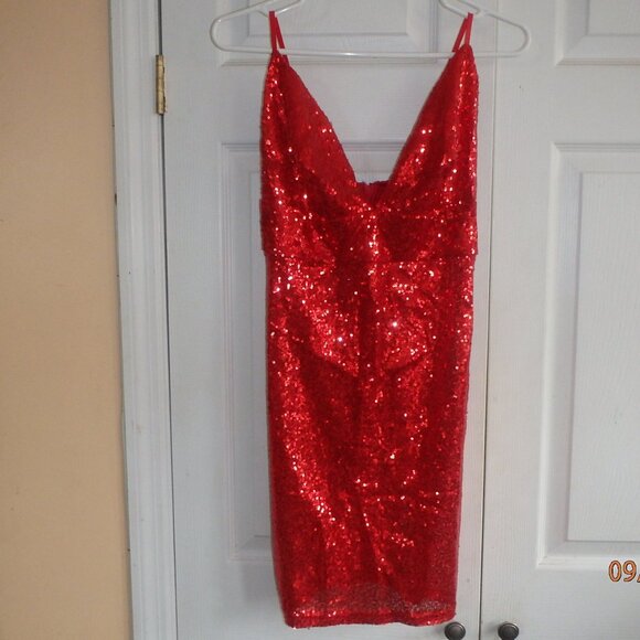 Red Sequin Dress - Picture 1 of 12